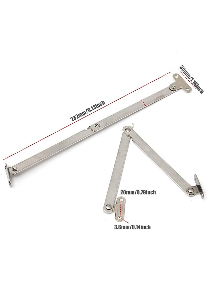 2 Pcs Set  Stainless Steel Cabinet Cupboard Furniture Doors Close Lift Up Stay Support Hinge Folding Cabinet Stay Hinges 180 Degree Lid Support Hinges - Image 3